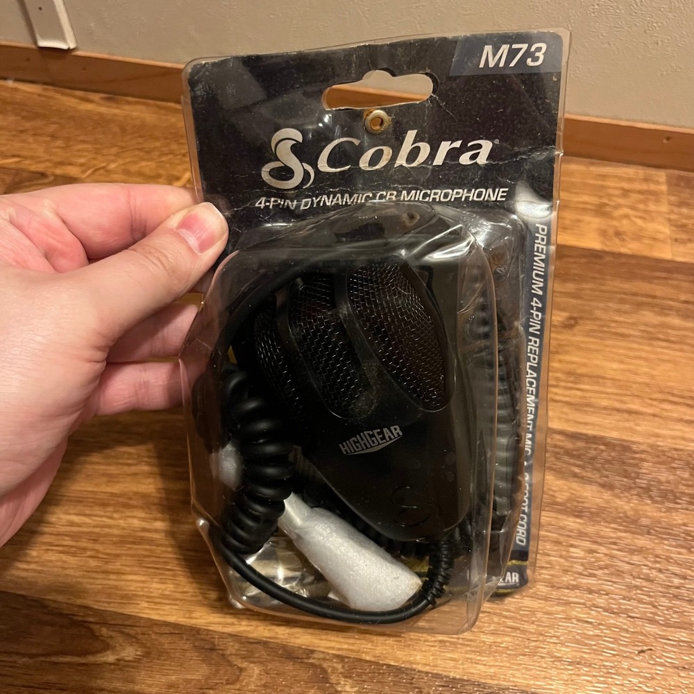 Cobra HighGear 4-Pin Dynamic CB Microphone M73 Replacement 9ft Cord Black‎